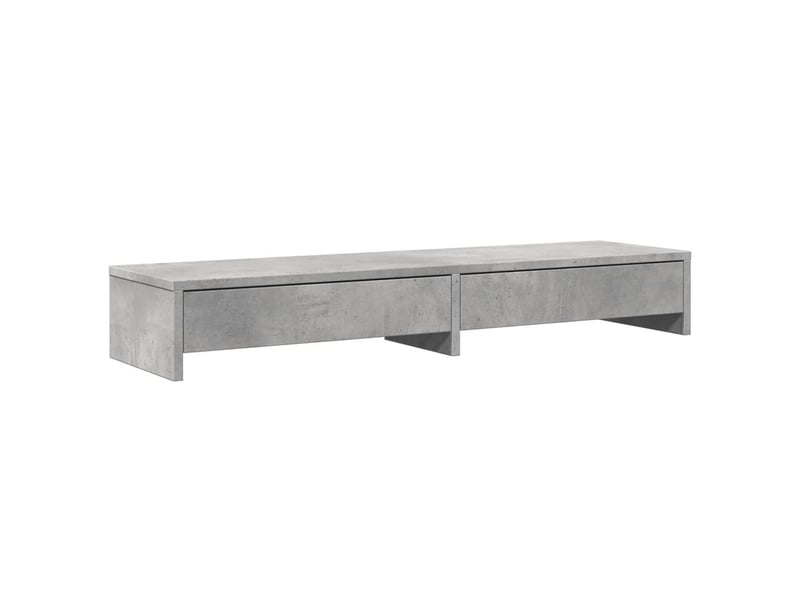  Support de moniteur table meuble bureau avec tiroirs bois d'ingénierie gris 02_0044941  - Conforama A