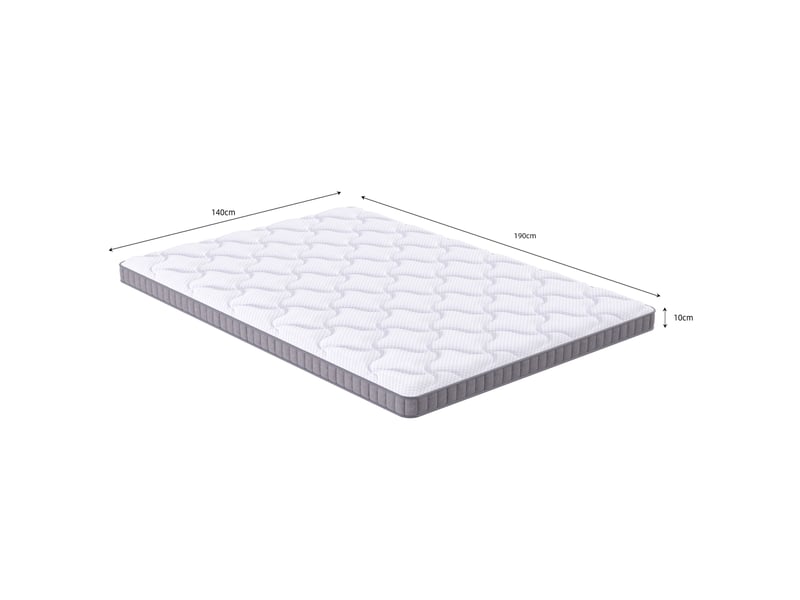  Matelas à ressorts ensachés 7 zones 140x190x10 cm blanc, fermeté h3 pour canapé-lit, certifié oeko-tex  - Conforama B