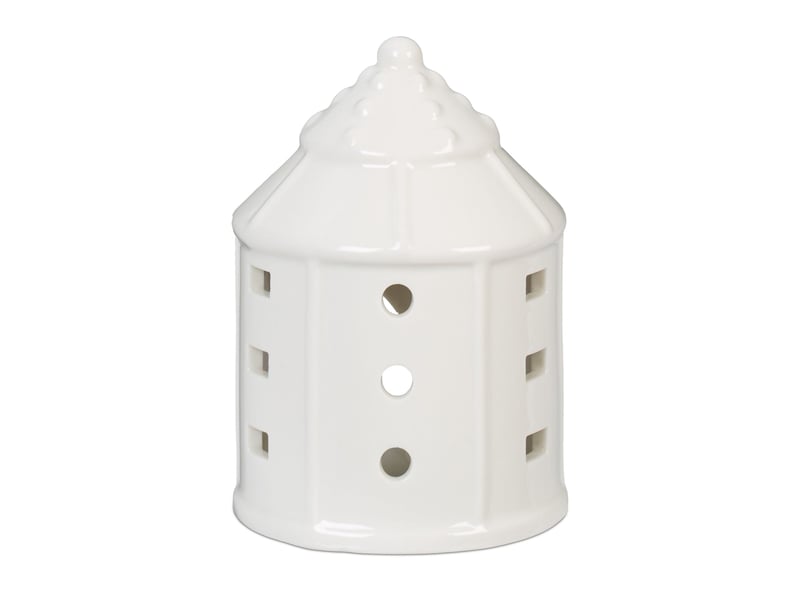  Photophore en forme de maison ambiance cosy déco intérieur 18 x 12 x 12 cm en porcelaine blanche 13_0015175  - Conforama A