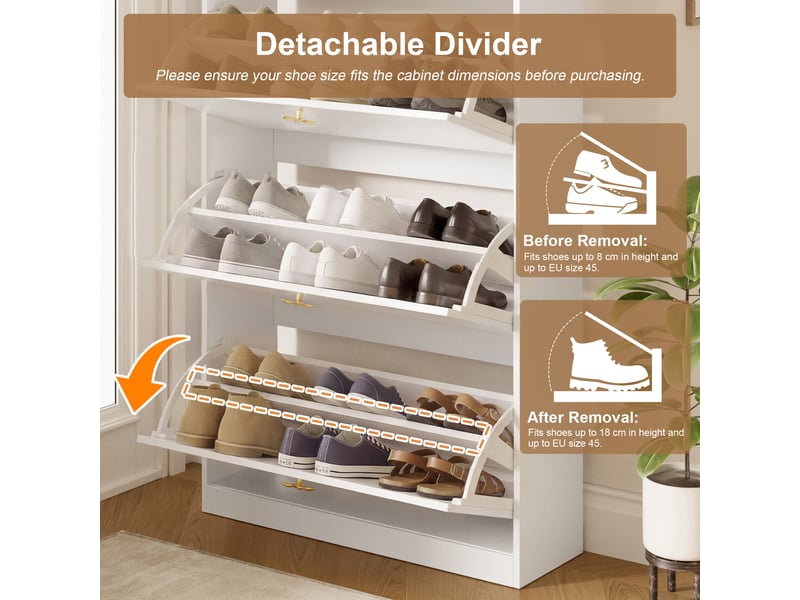  Meuble à chaussures 3 abattants 2 étagères ouvertes blanc 80 x 24 x 178.5 cm N657P45705455W - Conforama D
