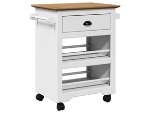 Desserte de cuisine, chariot de rangement bodo blanc et marron 67,5x45x80 cm