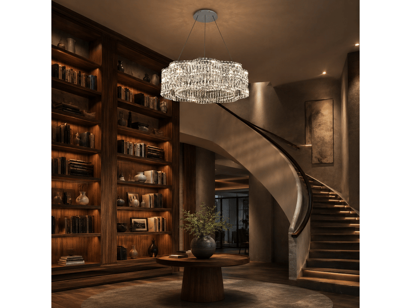  Lustre fleur en cristal b-3 ø 60 cm – éclairage 3 couleurs MEIHUA0B3 - Conforama E