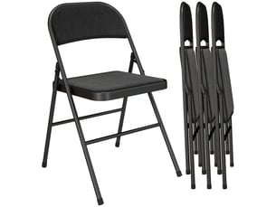 Lot de 4 chaises pliantes chaises de salle à manger portables cadre en acier 45 x 46 x 78 cm noir