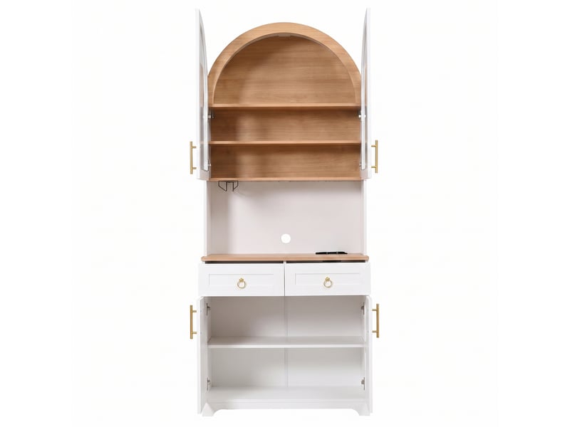 Buffet haut avec led pilotée par application 80x40x180 cm blanc - Conforama D