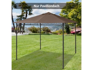 Toit de remplacement pour pavillon - 2,93x2,93 m - polyester - café - protection solaire - résistant aux uv