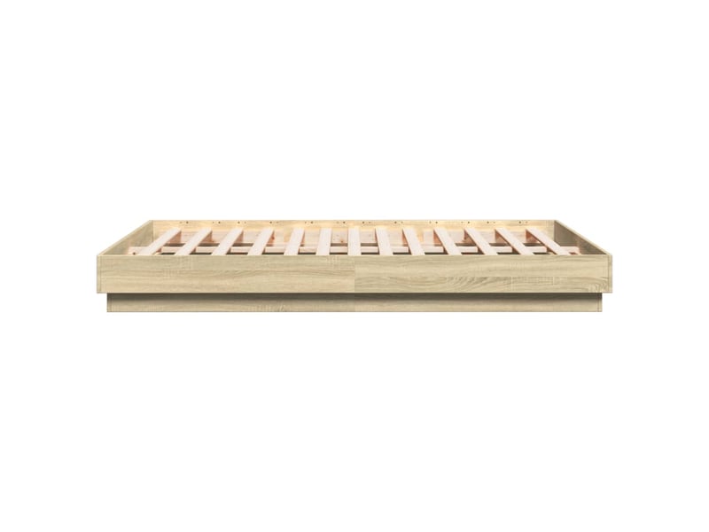  Lit double- lit adulte -  cadre de lit sans matelas chêne sonoma 150x200 cm  - Conforama D