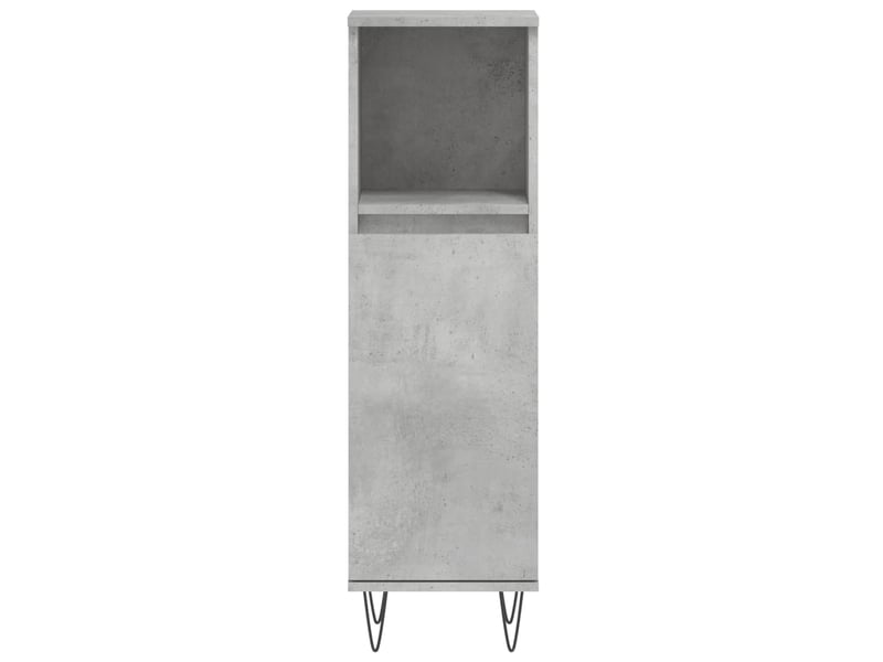  Armoire de salle de bain, meuble de rangement gris béton 30x30x100 cm  - Conforama E