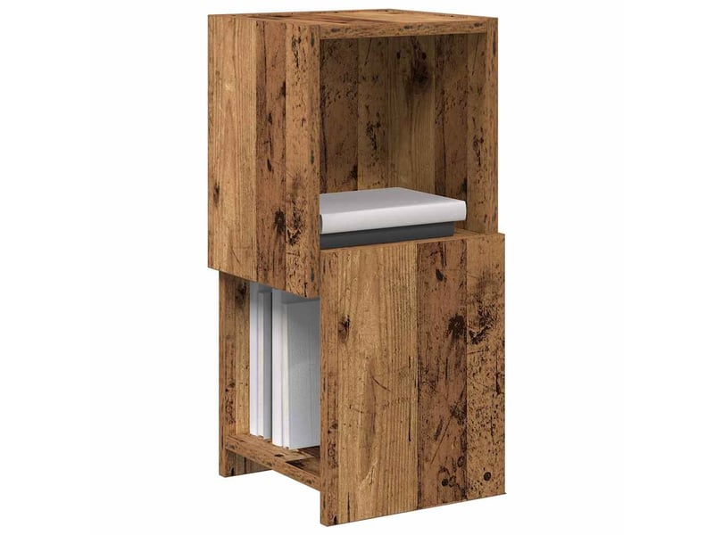  Meuble d'angle, meuble de rangement salon 25,5x25x55cm bois d'ingénierie bois ancien  - Conforama C