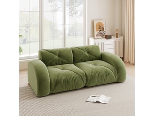 Canapé modulable,204x95x76 cm,2 places avec mousse 32d,chenille,vert