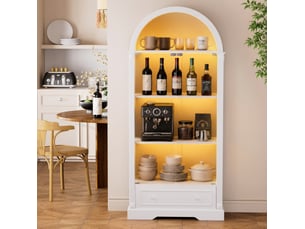 Vitrine coloris blanc 3 étagère(s) MODFU - 80 cmx180 cm
