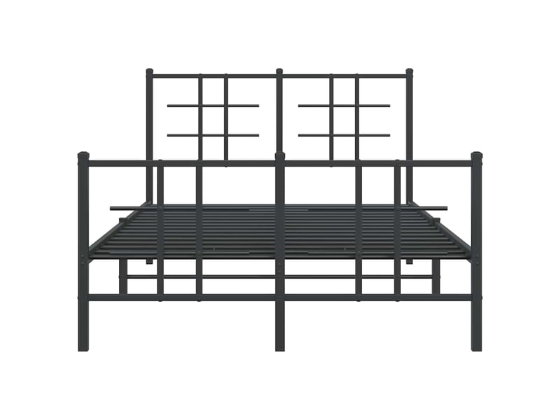  Lit double- lit adulte -  cadre de lit métal sans matelas avec pied de lit noir 120x190cm  - Conforama D