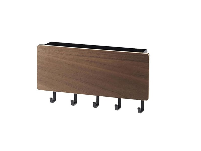  Porte-clés mural en bois avec 5 crochets, organiseur de courrier (couleur bois de noyer, marron YSK0003560LY - Conforama A