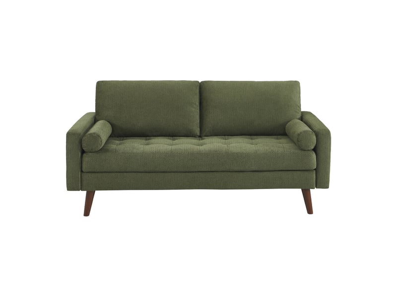 Canapé tissu chenille capitonné 3 places kaki - ivar - Conforama B