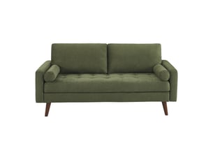 Canapé droit fixe 3 places Tissu vert