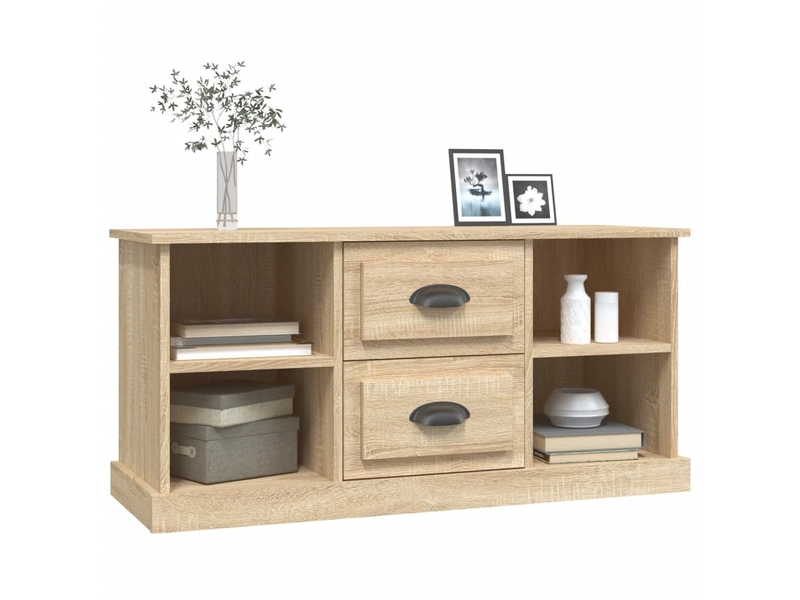  Meuble tv - banc tv - meuble de rangement chêne sonoma 99,5x35,5x48 cm bois d'ingénierie  - Conforama D