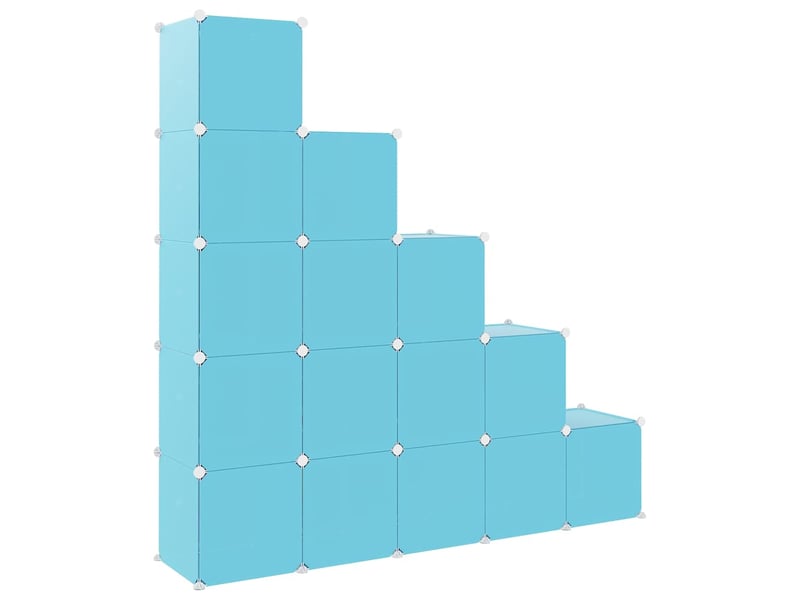 Armoire de rangement pour enfants avec 15 cubes bleu pp  - Conforama E