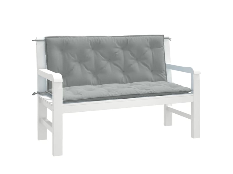  Lot de 2 coussins de banc de jardin, coussins d'assise gris clair mélangé tissu cf58658  - Conforama B