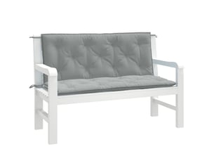 Lot de 2 coussins de banc de jardin, coussins d'assise gris clair mélangé tissu cf58658