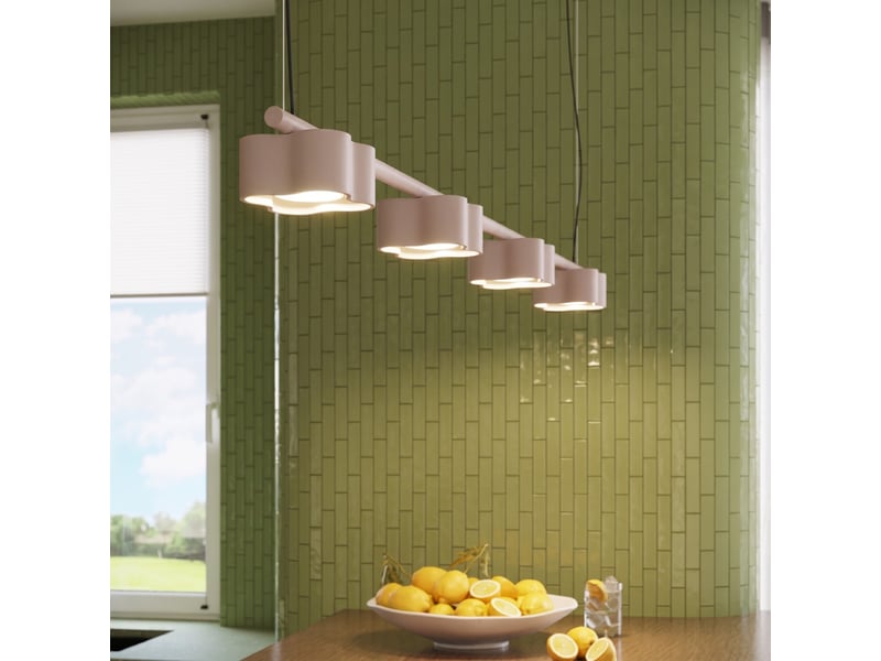  Lustre ovio 4 taupe gx53 aluminium moderne 208x122x12cm SL.3335 - Conforama D