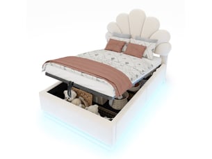 Lit coffre 90x200 cm <strong>WISHDOR</strong>  <strong></strong> coloris beige