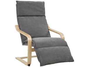 Fauteuil lounge, fauteuil de salon avec repose-pieds, gris foncé moderne