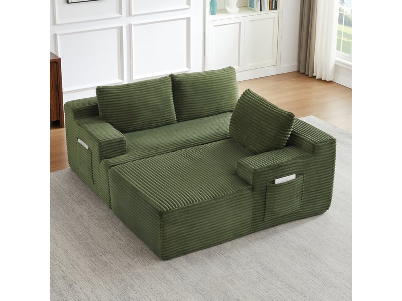  Canapé d'angle nuage modulable 238 x 152 x 66 cm – vert – confort profond, sans montage  - Conforama D
