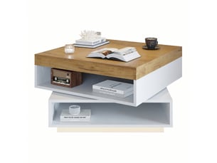 Table basse carré(e) coloris blanc <strong></strong> <strong></strong> - 65 cmx65 cm