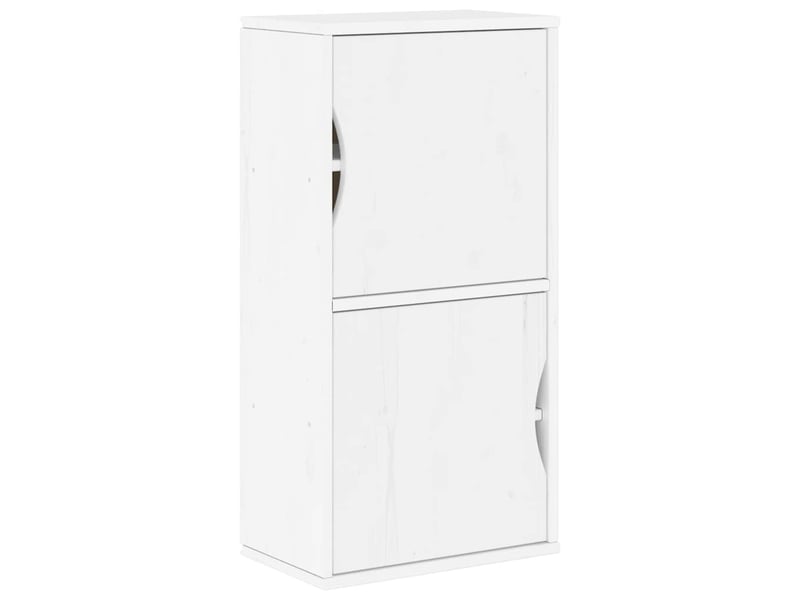  Lot de 5 meubles tv modulables avec grand espace de rangement 79 x 40 x 24 cm en bois de pin massif blanc 02_0055983  - Conforama D
