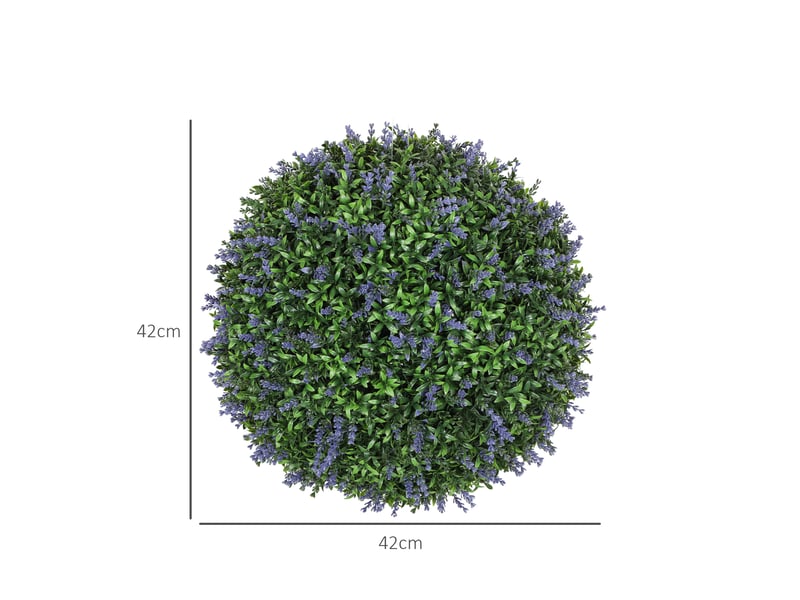  Lot de 2 plantes artificielles boules de lavande vert et violet ø 42 cm  - Conforama C