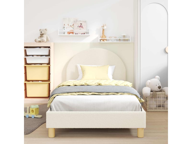  Cadre de lit pour enfants - lit jeune avec tête de lit crème 80 x 200 cm  - Conforama C