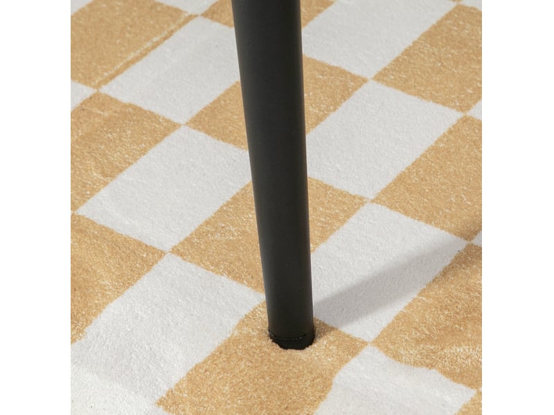  Repose-pied carré 42x42x47 cm avec pieds en métal, beige  - Conforama C