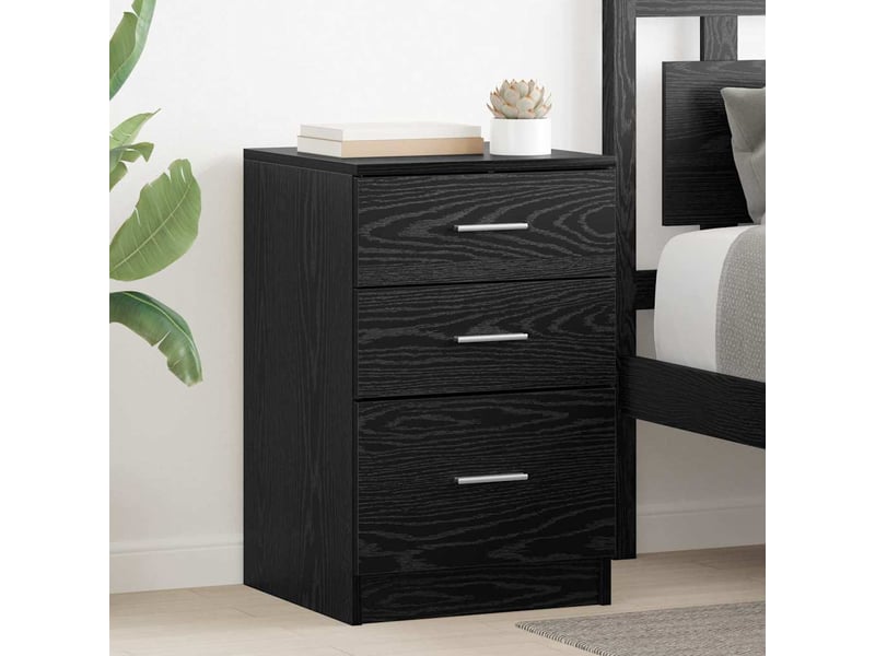  Table de chevet chêne noir 40 x 40 x 63 cm bois d'ingénierie  - Conforama B