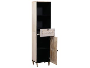 Cabinet de salle de bain, armoire salle de bain avec tiroir blanc 38 x 33 x 160 cm cf65228