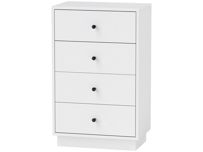  Commodebuffet à 7 tiroirs, en bois composite de style moderne, 47 x 29 x 75 cm, blanc  - Conforama B