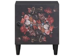 Table de chevet - cabinet de chevet - table de nuit avec porte noir 40 x 33 x 46 cm