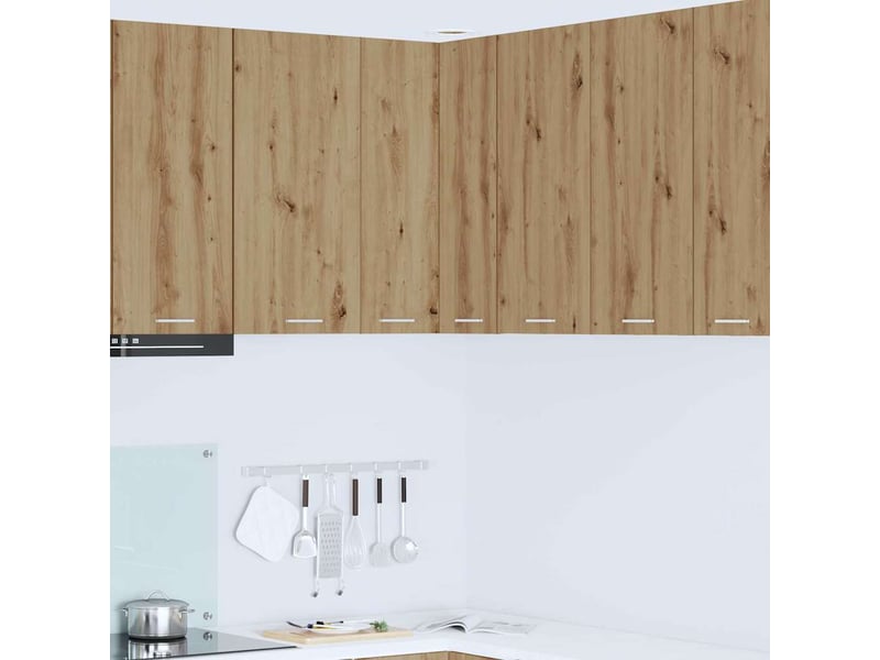  Meuble de rangement cuisine, armoire suspendue chêne artisan et blanc 57x57x80cm  - Conforama B