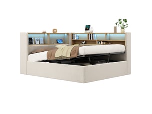 Lit banquette 140x200 cm <strong></strong>  <strong></strong> coloris beige