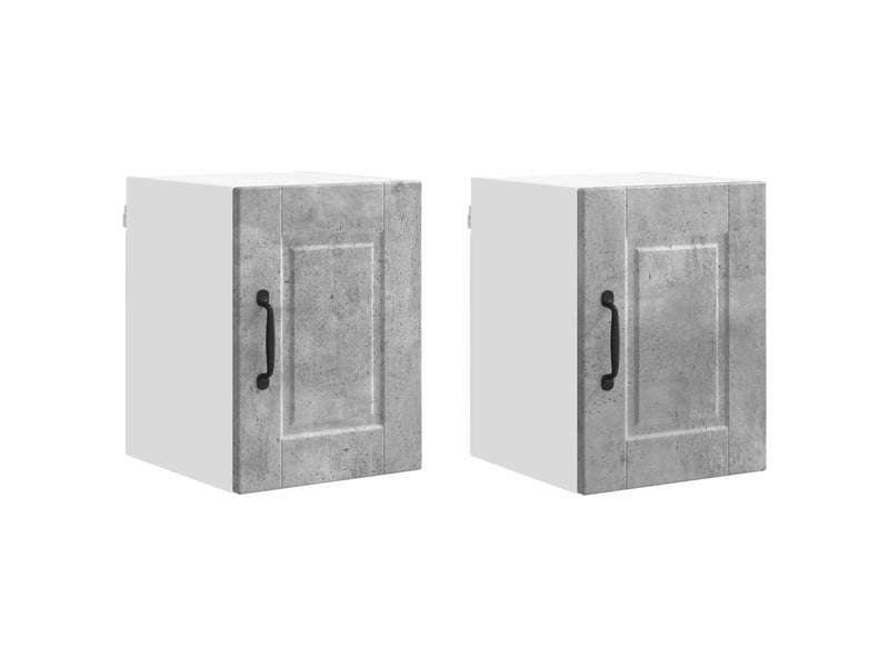 Meuble mural de cuisine | armoire de cuisine 2 pcs gris béton bois d'ingénierie shl1577 - Conforama A