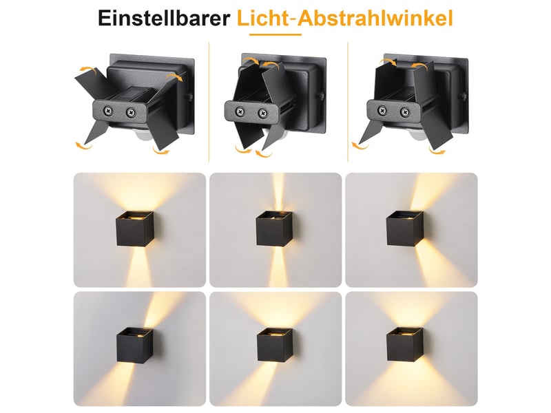  Zmh appliques murale led lot de 4 applique murale noire 3000k ip54 éclairage up down pour jardin ZMH - Conforama D