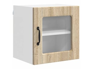 Meuble mural de cuisine, cabinet en verre mural chêne sonoma 40x31x40cm shl7525