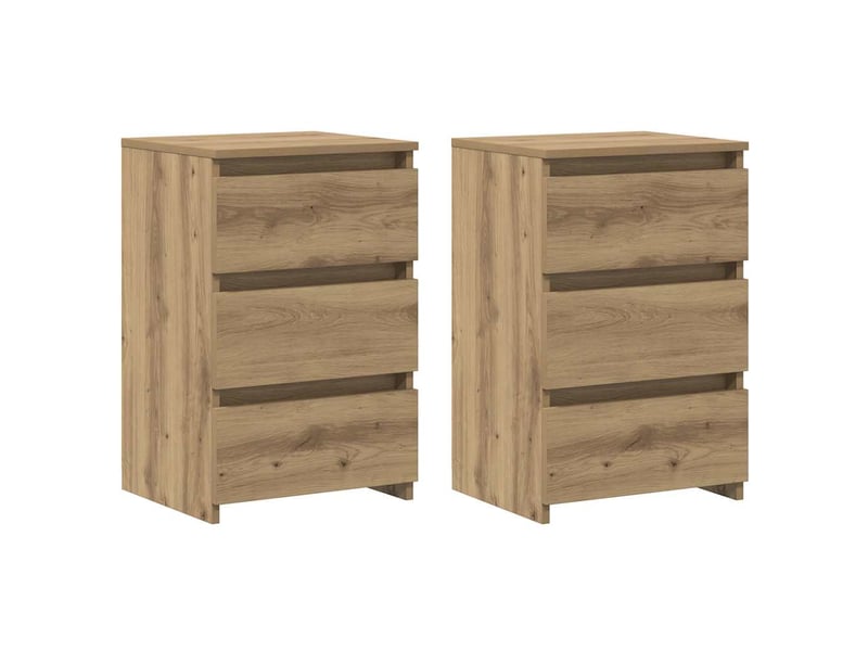  Lot de 2 tables de chevet - cabinet de chevet - table de nuit chêne artisanal bois d'ingénierie  - Conforama D