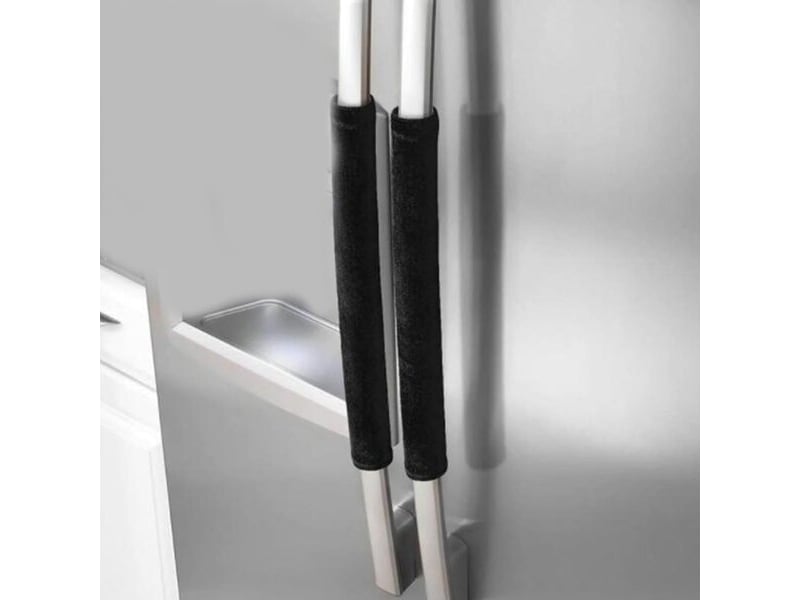 Lot de 4 housses de poignée de réfrigérateur en velours noir, protecteurs pour appareils électroménagers - Conforama B