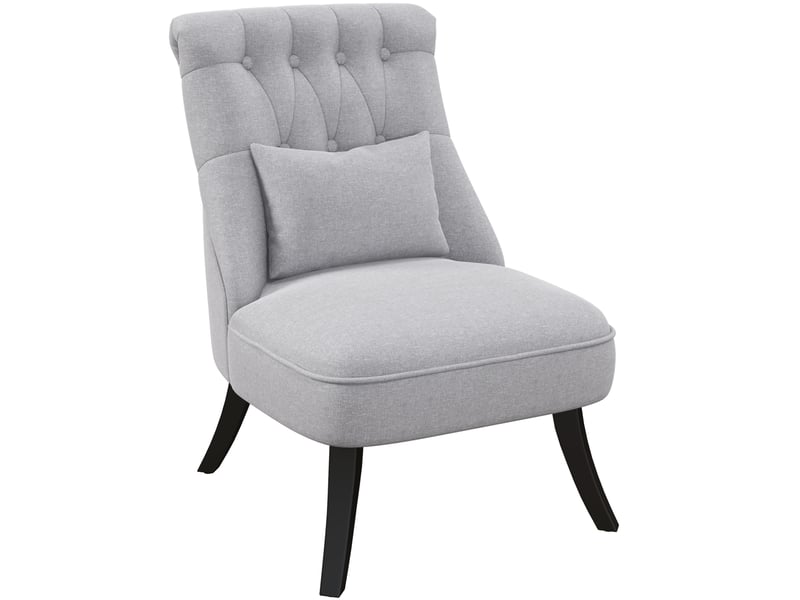  Fauteuil relax 52,5x69x77 cm avec coussin de dossier lin gris  - Conforama A