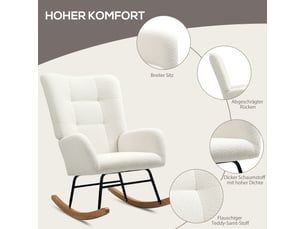 Fauteuil fixe  <strong></strong> Tissu bouclette beige