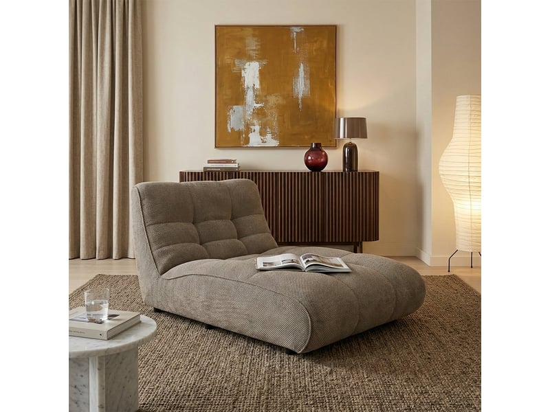  Canapé d'angle modulaire en velours matelassé design gardena - marron  - Conforama B