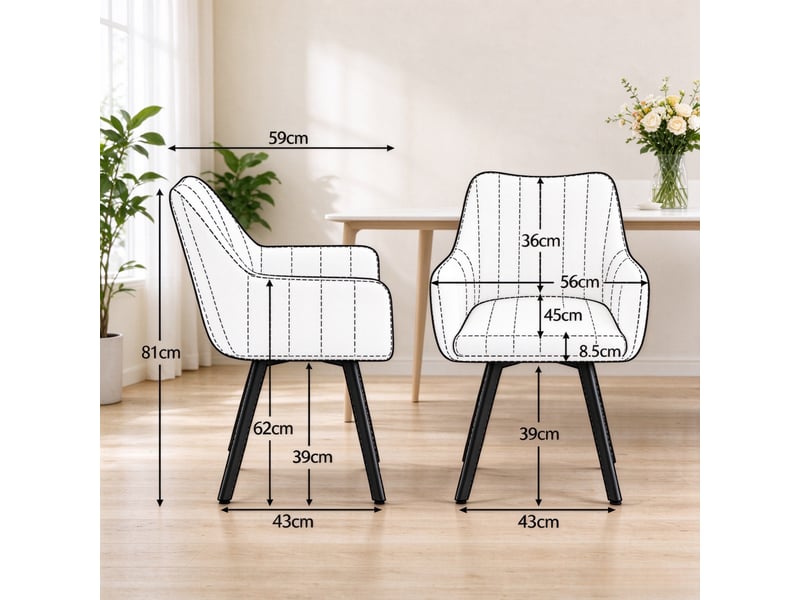  Chaise de salle à manger - chaises pivotantes modernes, lot de 2 chaises rembourrées pivotantes à 360 degrés, kaki  - Conforama R