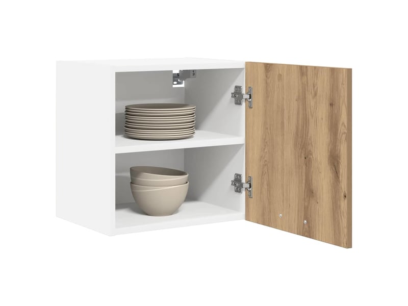  Meuble de rangement cuisine, armoire suspendue chêne artisan et blanc 40x31x40cm  - Conforama C
