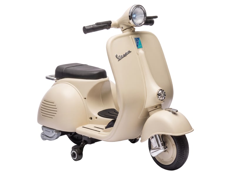 Moto électrique pour enfants, vespa sous licence, 6v, démarrage progressif, blanche - Conforama A