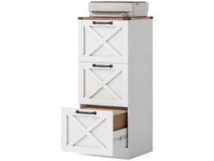 Caisson de bureau 3 tiroirs pour dossiers suspendus blanc 40 x 40 x 101 cm