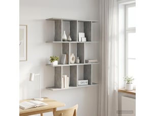 Étagère flottante, étagère murale gris béton 80 x 20 x 96 cm bois d'ingénierie cf42357